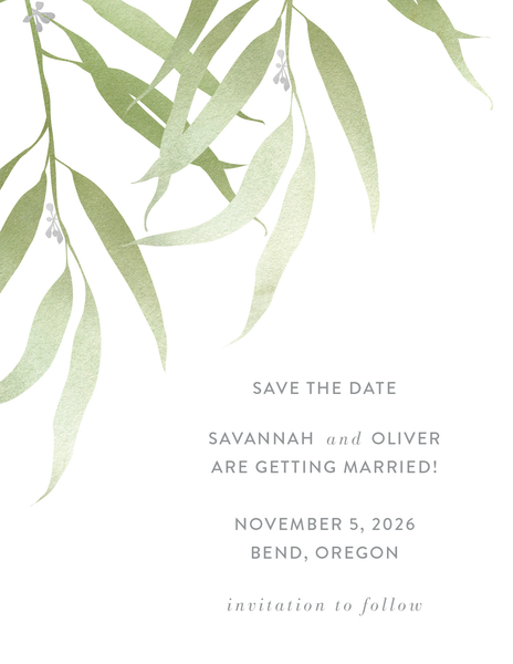 Eucalyptus Save the Date